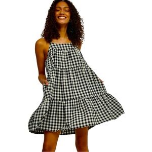 Entro Black and White‎ Tiered Mini Sundress